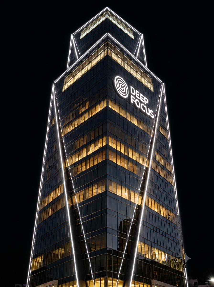 Deep Focus headquarters at night